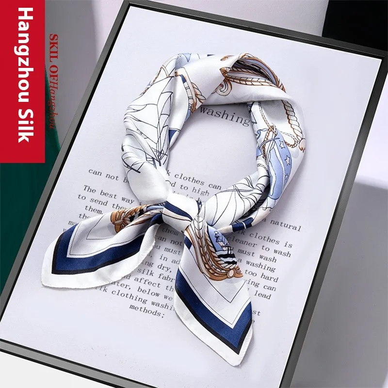 

100% Mulberry Silk Square Scarf Women's Stylish High-End Feeling New Arrival Fashionable Accessory For Ladies