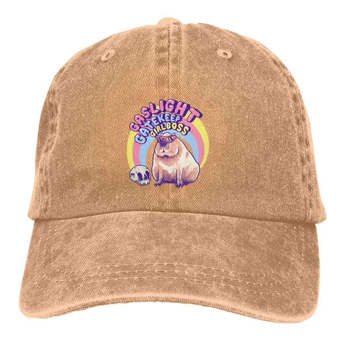 Gaslight Gatekeep Girlboss Baseball Caps Peaked Cap Capybara Sun Shade Hats for Men Women