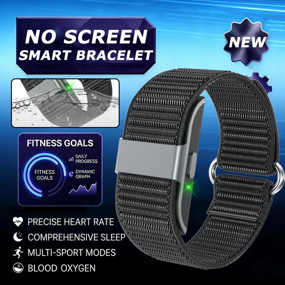 

2026 No Screen Smart Bracelet Heart Rate HRV Monitor Stress Pedometer Waterproof Sport Band Men Women Electronic Smart Bracelet