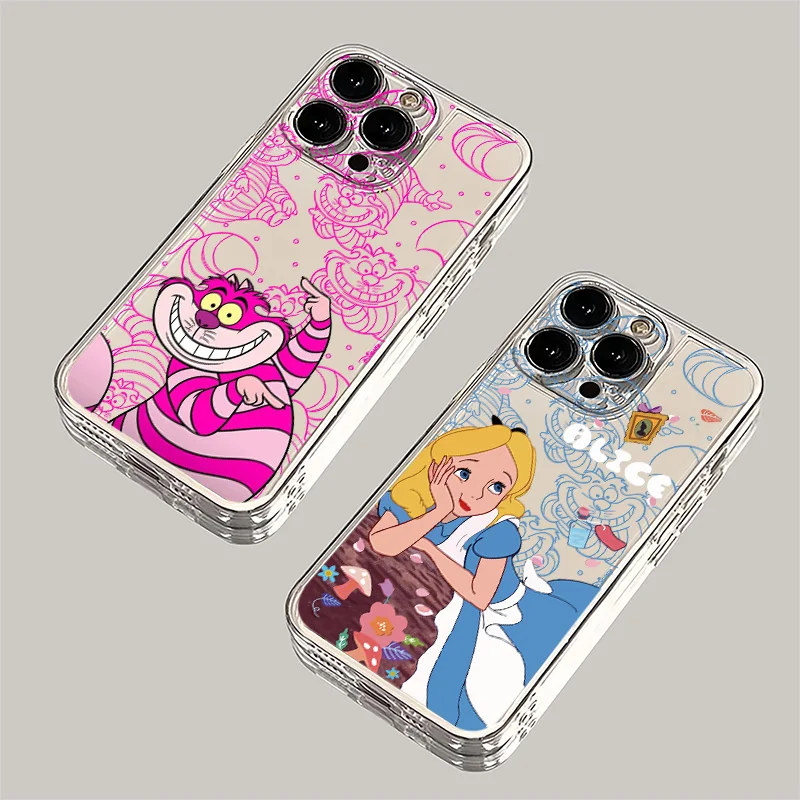 Alice no país das maravilhas caso de telefone para samsung galaxy s25 s24 s23 s22 s21 s20 fe note20 note10 edge plus ultra lite 5g capa clara