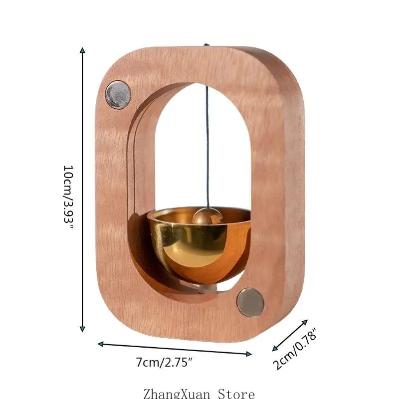 Holz-Saugnapf-Tür-Windspiel, reines Kupfer, magnetische Türklingel, Kühlschrankmagnet, Einweihungsgeschenk, 3 x – Detail 6