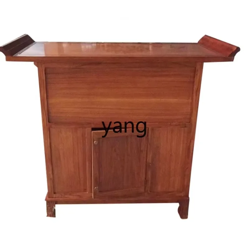 LTT solid wood gongde box voice broadcast household anti-theft with lock Buddha cabinet with door