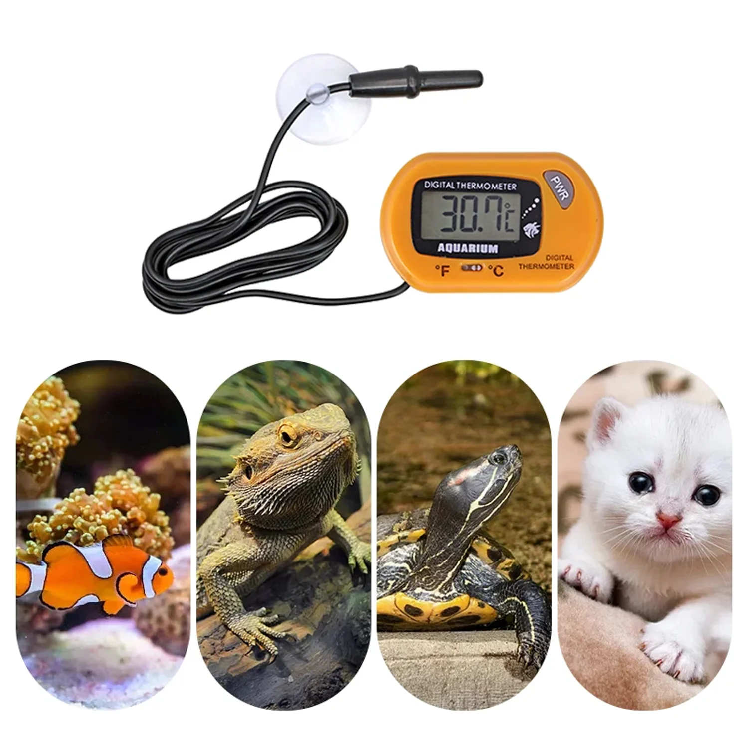 Fish Tank LCD Digital Aquarium Thermometer Temperature Water Meter Aquarium Temp Detector Fish Alarm Pet Supplies Tool Aquatic