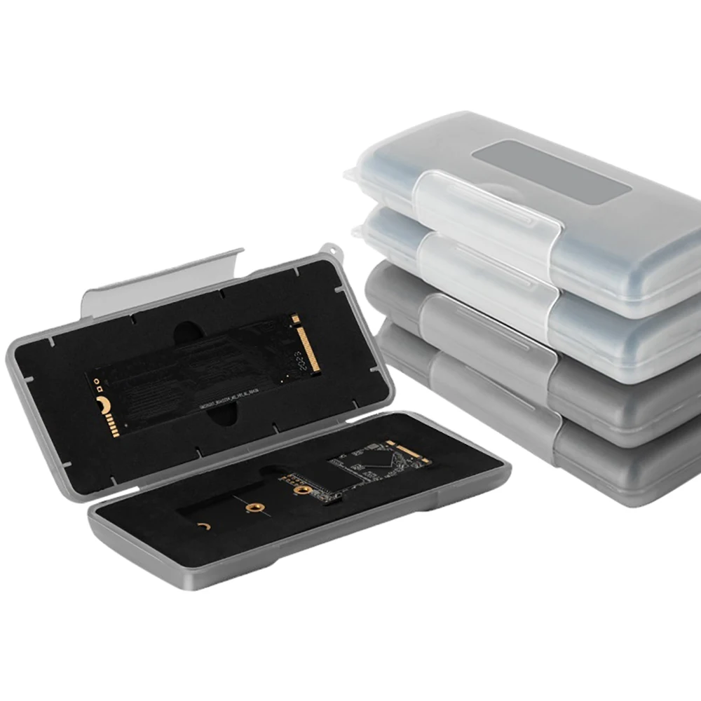 휴대용 M2 2280 SSD 플라스틱 케이스 정전기 방지 보관함 메모리 홀더 2개의 M.2 NVME 2280 솔리드 스테이트 드라이브 보호