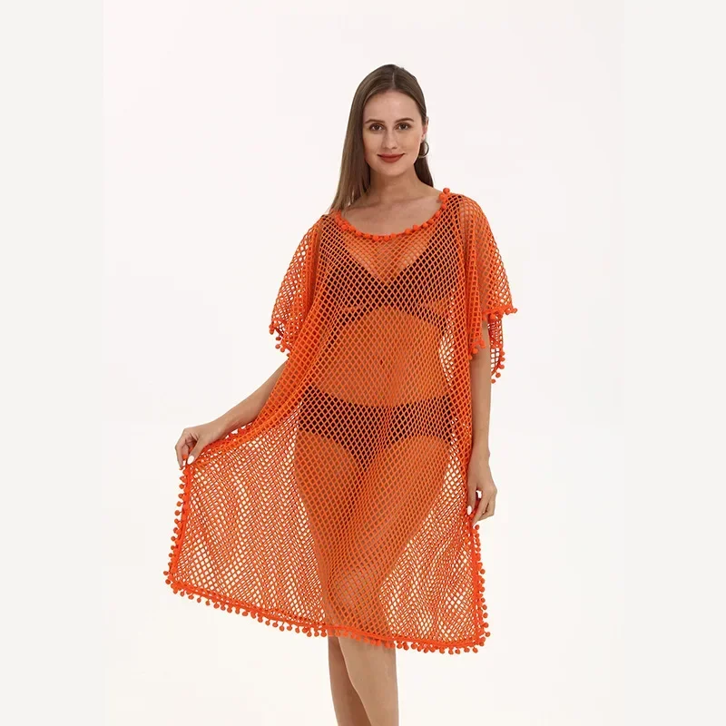 

Beach Cape Cloak Women Poncho Scarf Seaside Holiday Spring and Summer Lady Hollow Out Beach Coat Sun Protection Cover p2