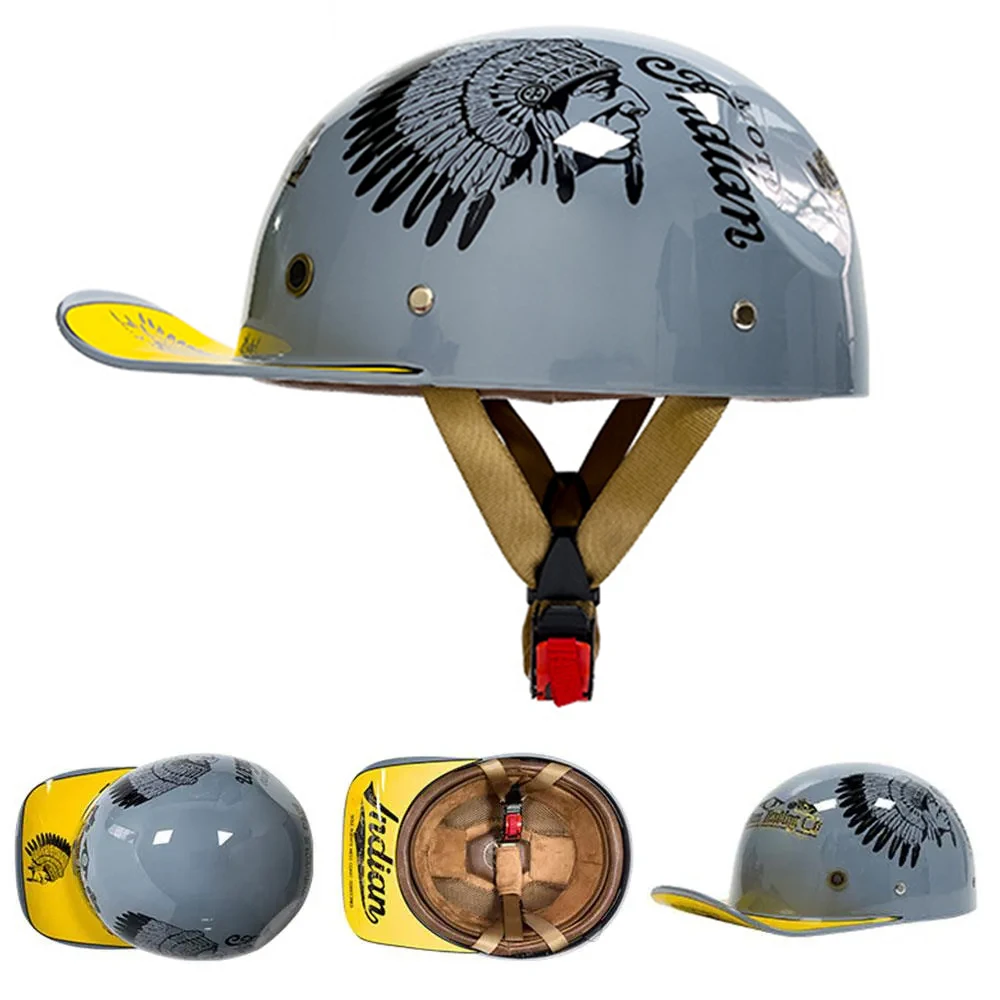 

Summer Retro Motorcycle Helmet Casco Moto Half Helmets Motocross Casque Motorbike Helmet Baseball Cap Racing Vintage Moto Helmet