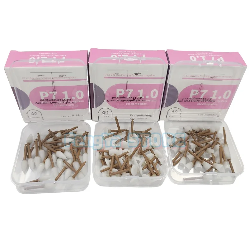  40Pcs/Box Dental One-step Enhance Polishing Point Cup Disc With RA Mandrel Shank Finishing System for Dental Composite Resin