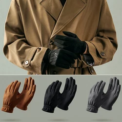 New Winter Gloves For Men Outdoor Sports Plus Velvet Suede Keep Warm Thickened Warm Casual Outdoor Men Gloves Cycling Drive Man