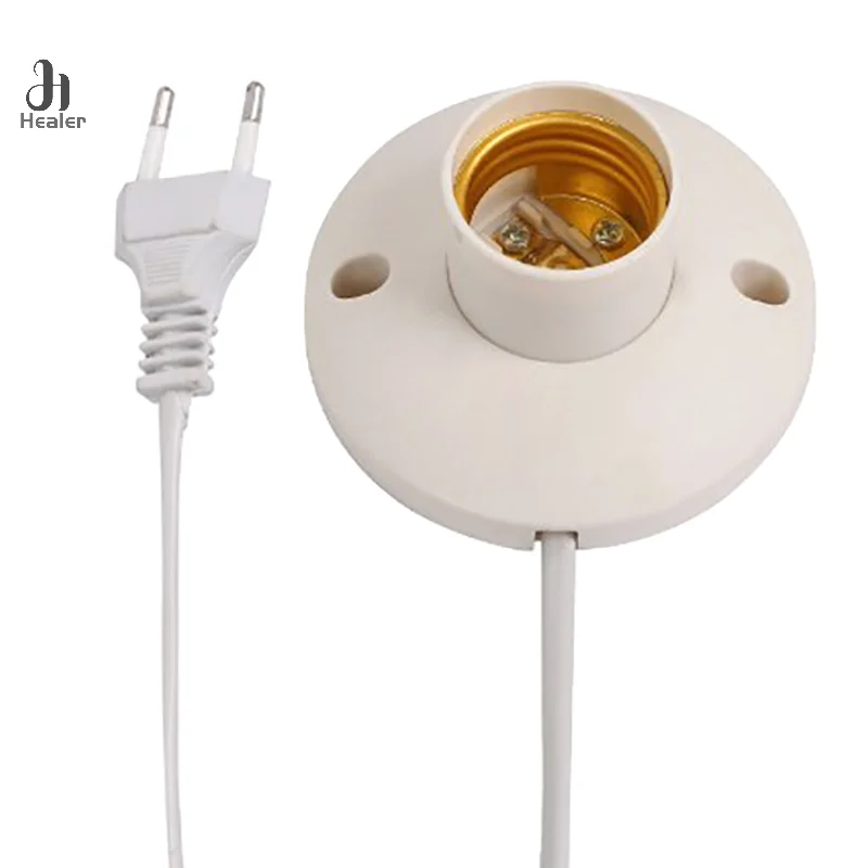 EU LED Stand Lamp Holder E27 Bulb Plug Dome Socket With Cable Base For Table Light Night Stands Lampholder Accessories