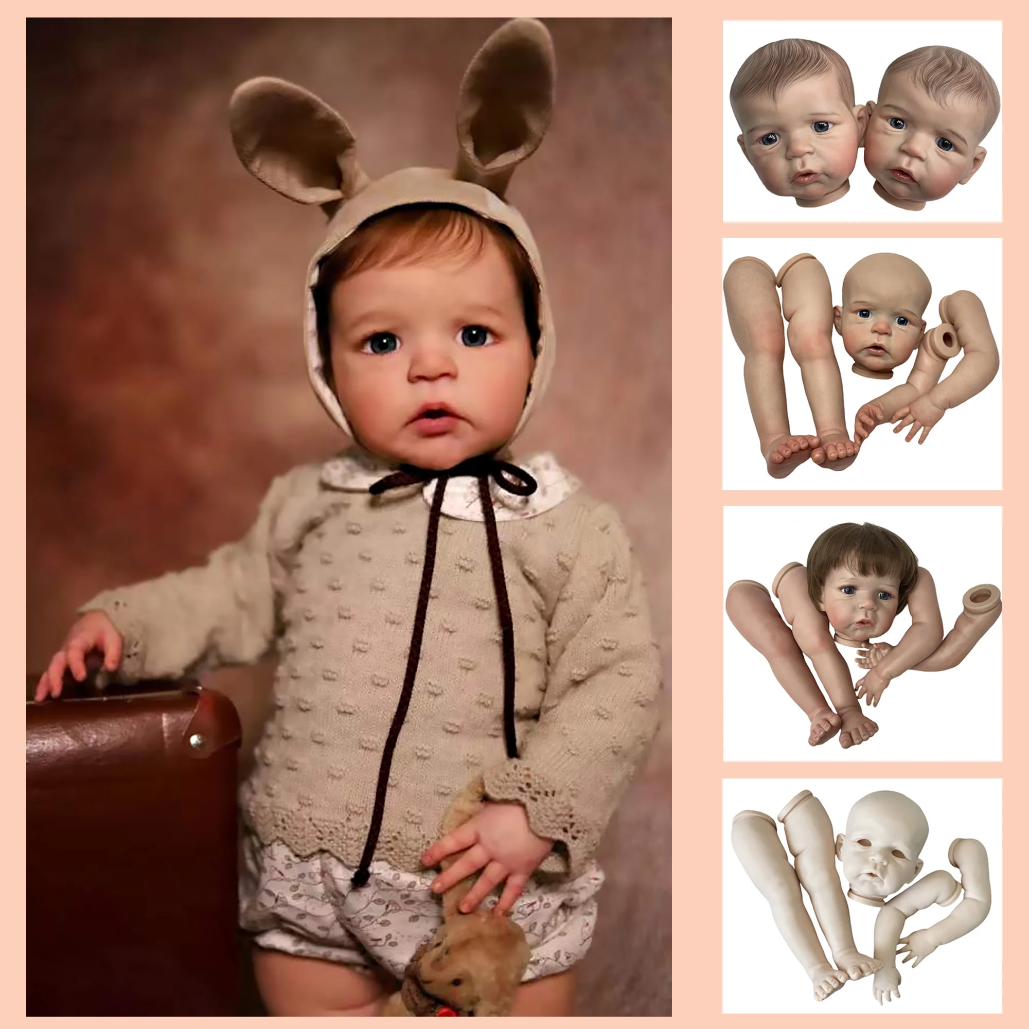 66cm Painted Sandie Bebê Reborn Doll Kits Standing Toddler Reborn Doll Parts Toy Acessórios Kit Reborn