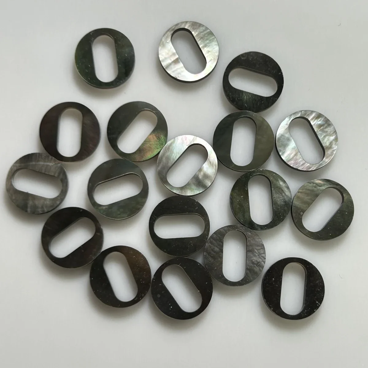 

10 Piece 1 Bag Double Flat Natural Gray Mother of Pearl Shell Drilled Hole 10.6mm MOP Round Beads Gemstones