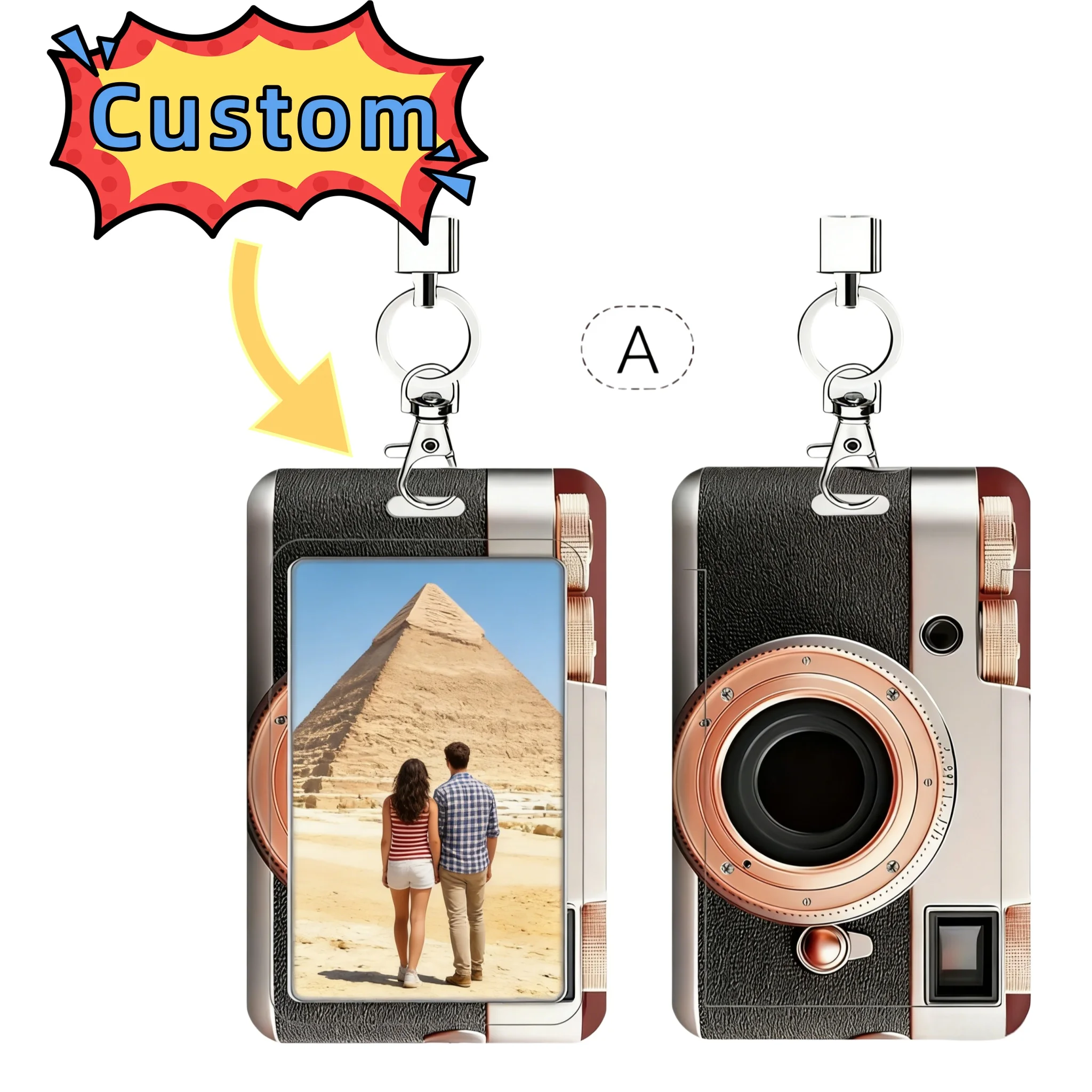 

Держатель для ID-карт в форме фотоаппарата с возможностью персонализации | Многоцветный пластиковый футляр для карт с ремешком | Ретро-дизайн для врачей и медсестер