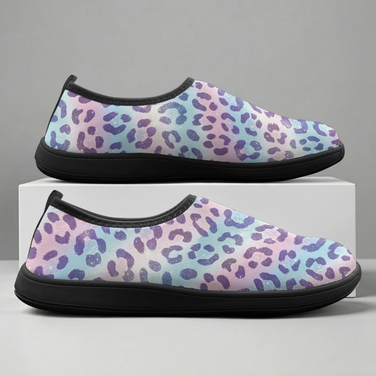 PENSTROLL Pastel Leopard Fashion 2026 Walking Shoes for Men Casual Running Shoes for Middle Age Wide Width Hiking Shoes
