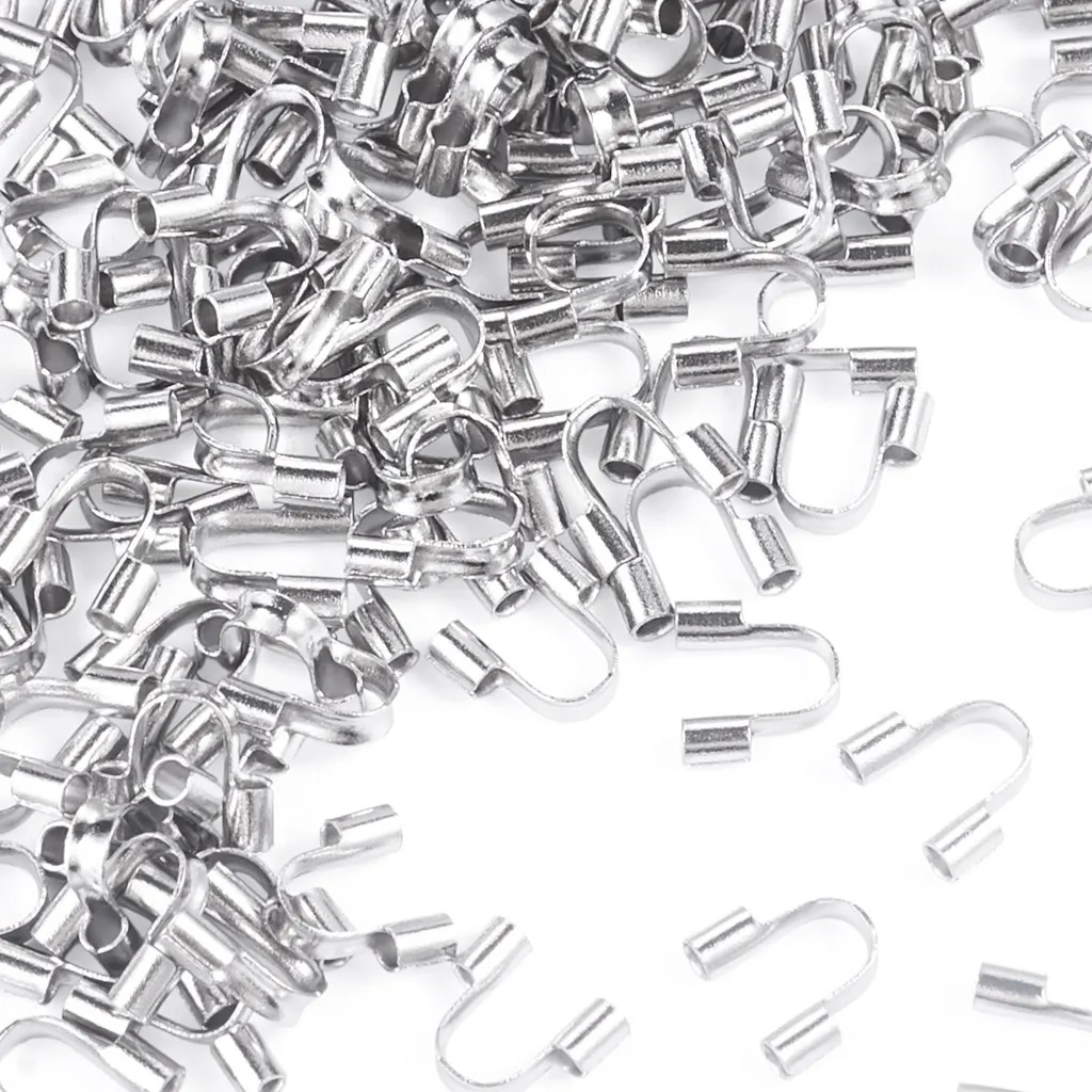 150Pcs 304 Stainless Steel Wire Guardian and Protectors for Bracelet Necklace Jewelry Making Supplies 4.7~5x5.5x1.6mm