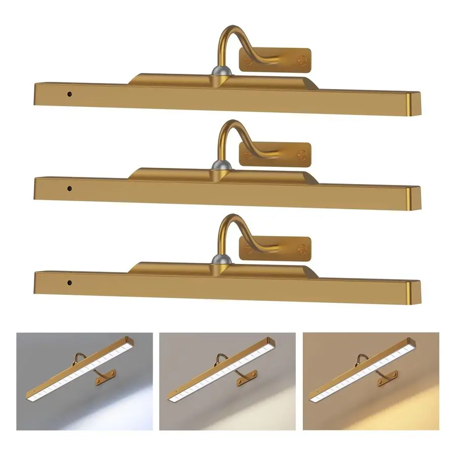 

Light Battery Rechargeable, 3Pack Picture Light for Wall with Remote, 3 Color Modes and Dimmable Classic Art Lights for Painting