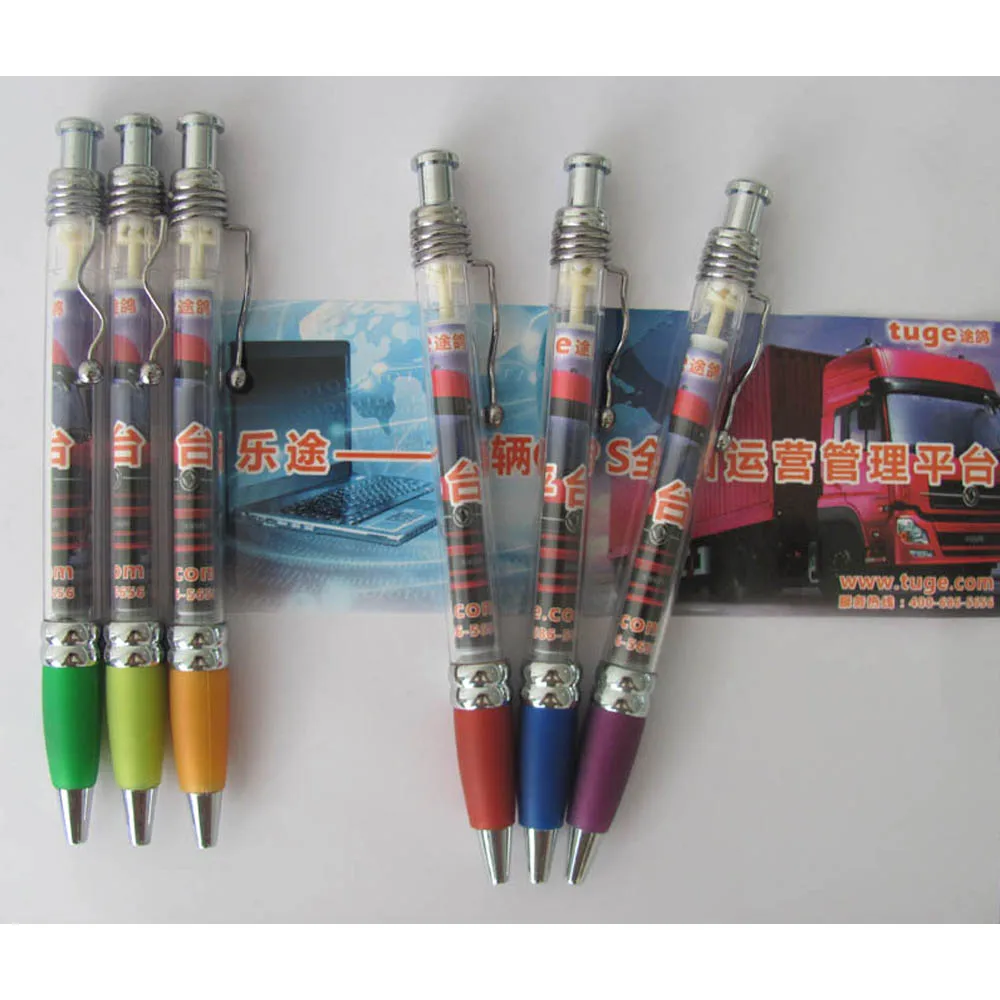 

Wholesale promotion 500pcs Custom banner pen roll out pen Flag ballpoint Pens