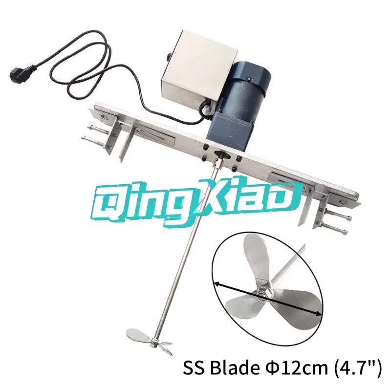 Industrial Heating Mixer With Fixed Bracket 220V 110V Stainless Steel Blade Wax Oil Heating Tank Barrel Stirring Machine