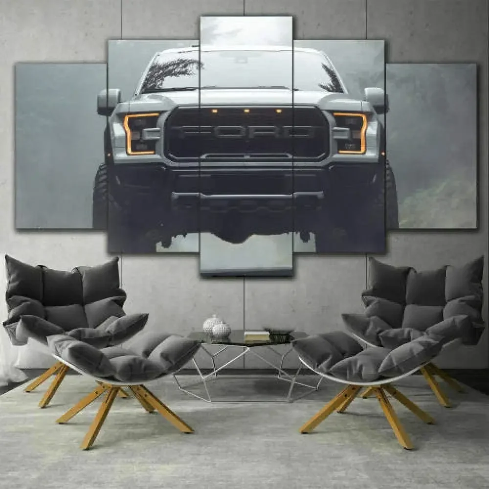 No Framed 5Pcs Gifts Ford Raptor Car Wall Art Canvas Posters Pictures Paintings Home Decor for Living Room Bedroom Decoration