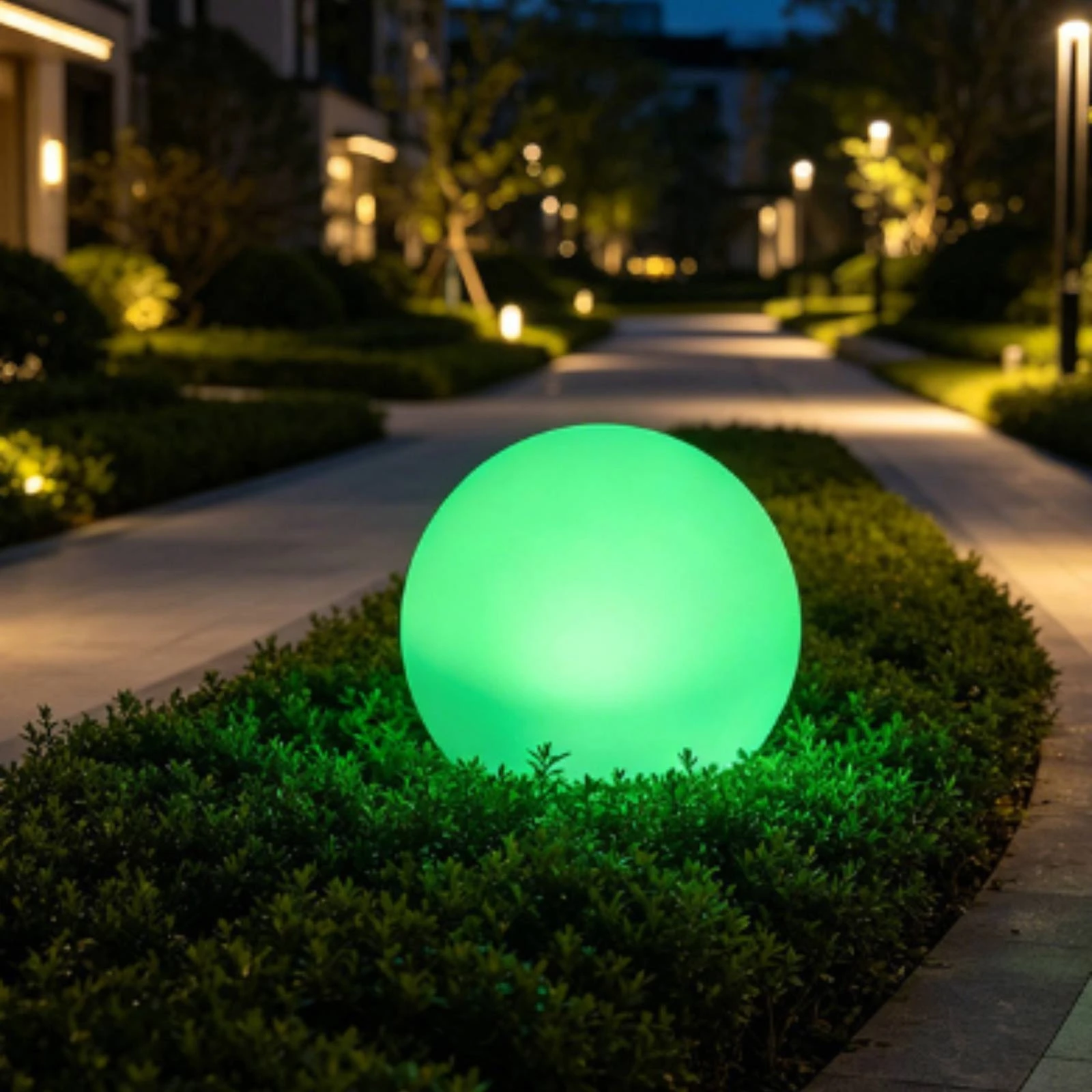 Globe Light with Ground Stake RGB Color-Changing Solar Globe Light Solar Garden Sphere Wireless Controller-Controlled for Lawn view 3