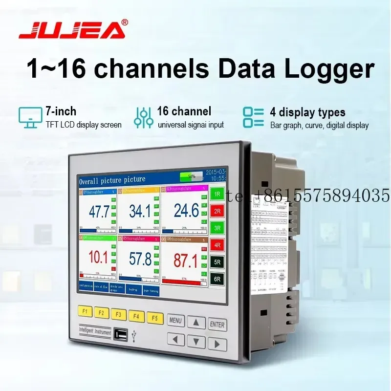 Hot 16 Channel Industrial Paperless Chart Recorder Usb Paperless Datalogger with RS485 & RS232 Customized OEM Support