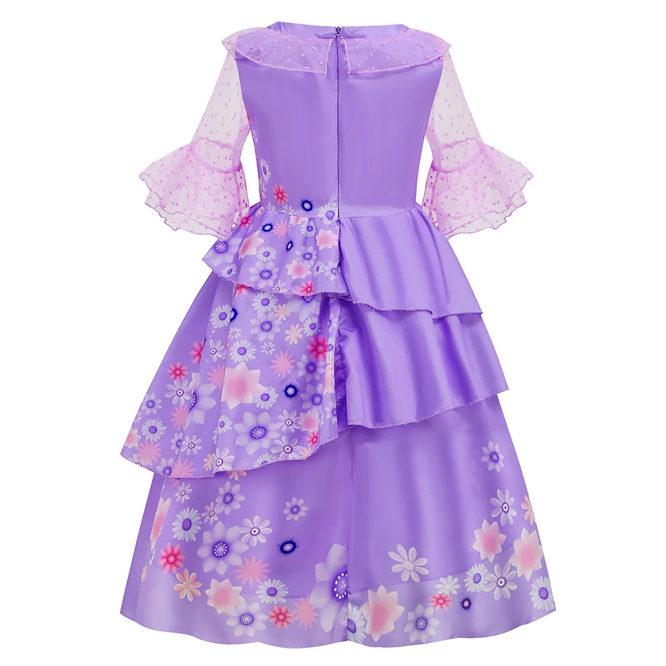 Vestido de Princesa Isabella de Disney para Niña, Diseño Clásico de Personaje de Película, para Fiesta en la Playa 2026, Talla Grande, Color Morado, con Encaje, Económico