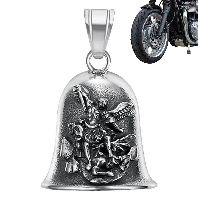 Vintage Ornament Motorcycle Bell Charm Michaelmas Angel Riding Bell For Men Motorcycle Accessories Jewelry