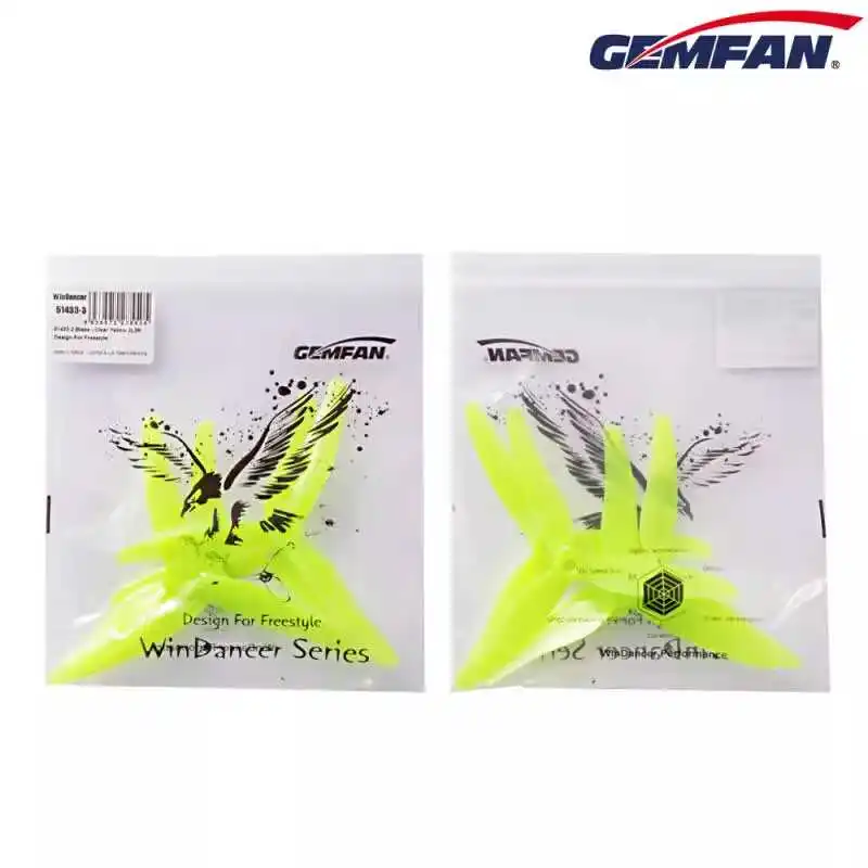 4Pcs Gemfan Hurricane 51433 5inch 3-Blade PC Propeller 2CW+2CCW for RC FPV Freestyle Drones DIY Parts