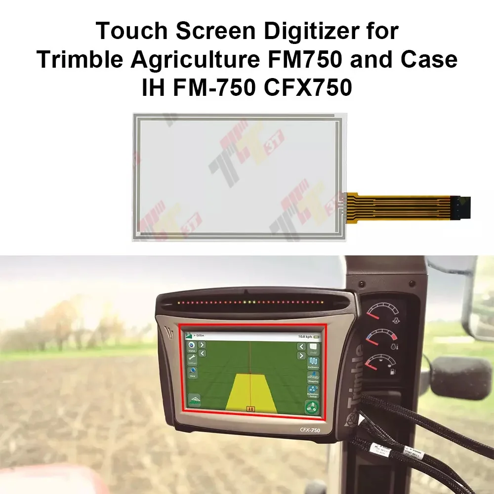 لوحة اللمس محول الأرقام بشاشة تعمل بلمس لـ Trimble Agriculture FM750 وحالة IH FM-750 CFX750