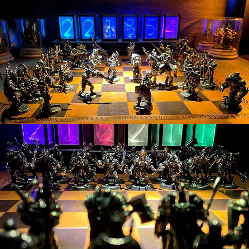 Metalowy Cupronickel Troll Chief Flamen Wizard Model żołnierza Figurki do gry planszowej Ozdoba Akcesoria Mini figurka