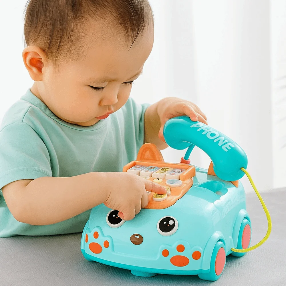 Abs bebê telefone simulação quebra-cabeça piano do bebê música luz voz multifuncional máquina de aprendizagem eletrônica presentes aniversário