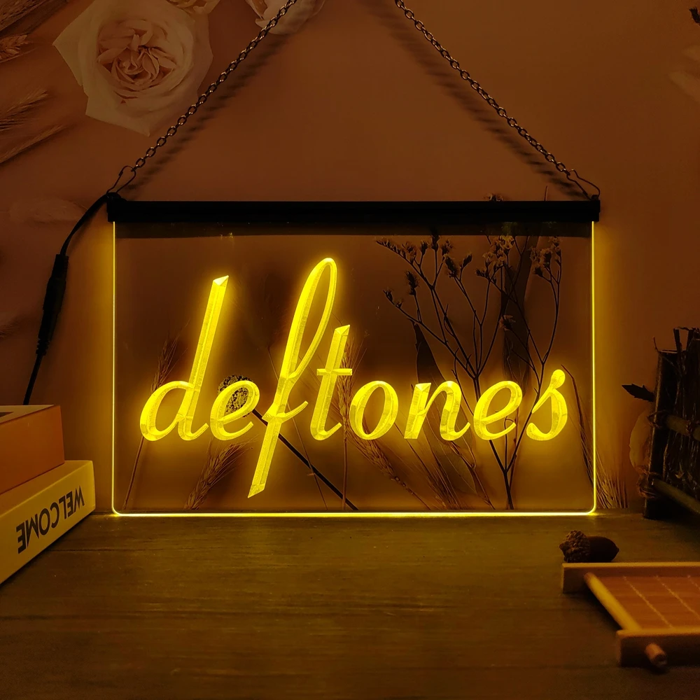 Deftones Punk Musik Bar Bier-3D-Schnitzerei LED-Neonschild Heimdekoration Wand Hochzeit Kreatives Schlafzimmer Schreibtisch