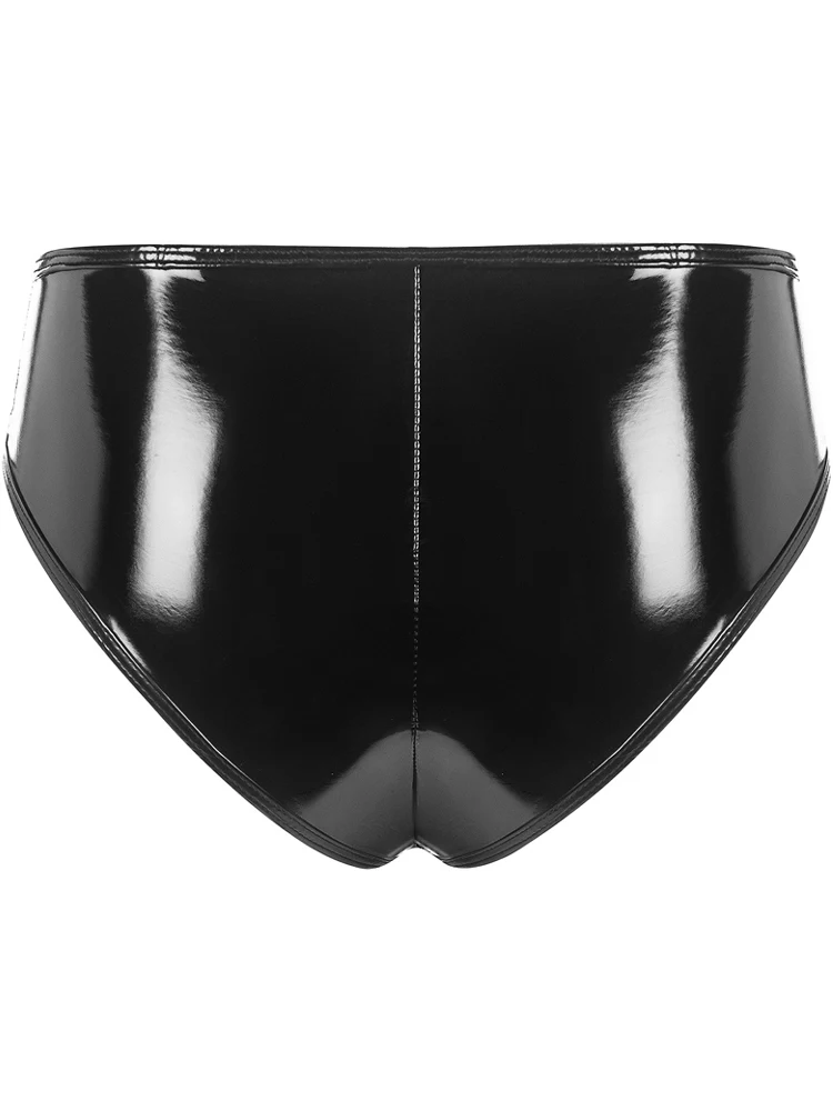 S-3XL نظرة الرطب PVC الغنيمة السراويل لامعة بولي Leather الجلود السراويل الساخنة سستة قصيرة بنطلونات الجوارب مثير كلوبوير بيكيني جذوع برمودا صغيرة #3