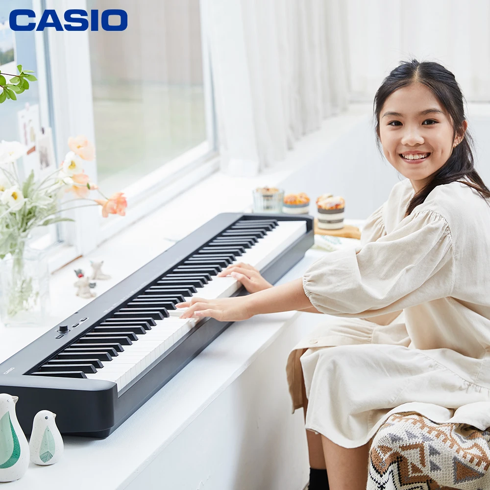 Casio electric piano cdp s110 ,88 tasti martello pesi, adatto per principianti, elegante e portatile, supporta due alimentatori