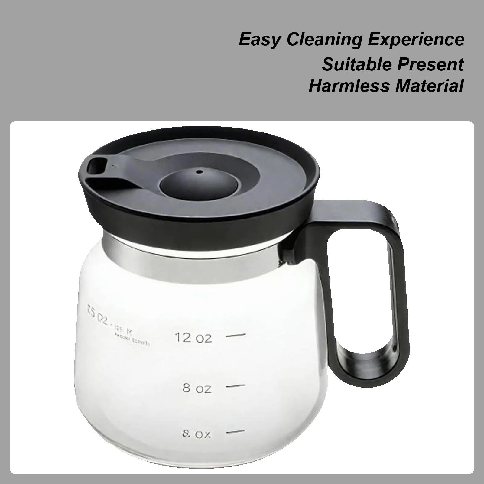 

Coffee Pot Cup Glass Mugs Dishwasher Safe 16 oz with Handle & Lid Heat-Resistant Portable Cup for Tea Car Home Office Desk