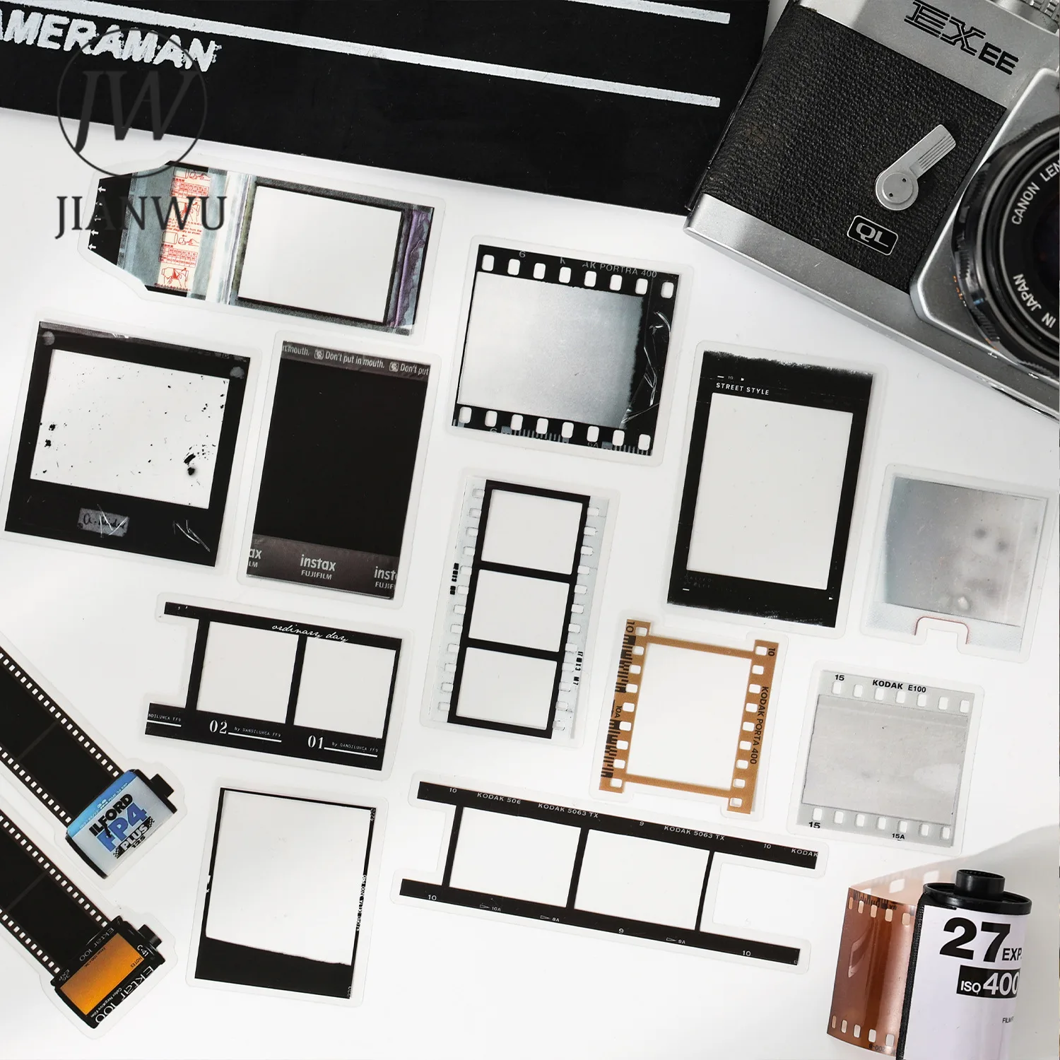 JIANWU Vintage Movie Film Border Landscape Collage Scrapbooking Material Package Creative DIY Junk Journal Stationery