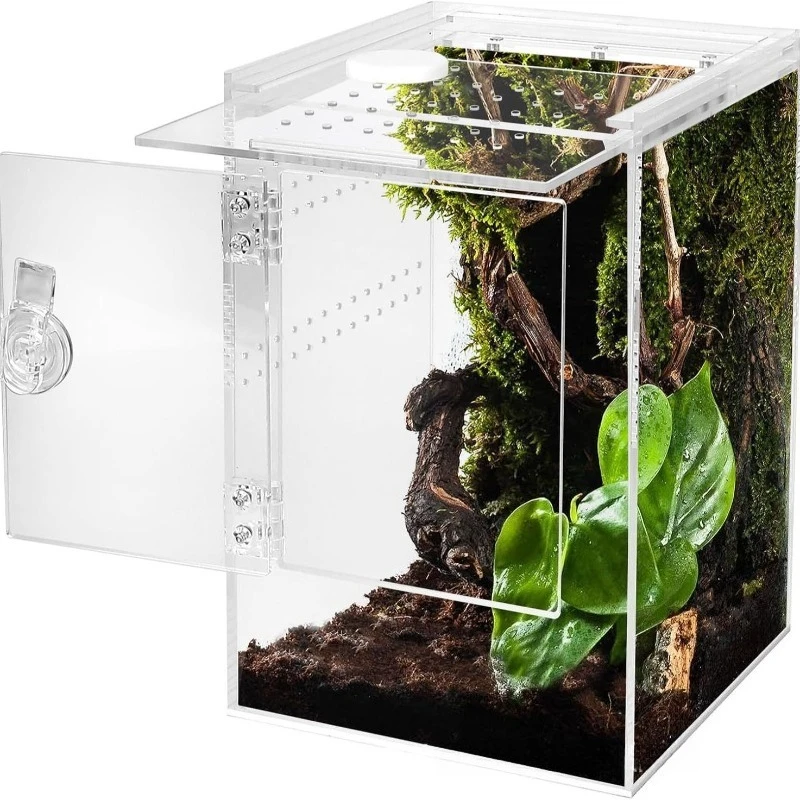 Jumping Spider Enclosure Habitat Breeding Box With Front Opening Door For Small Reptiles