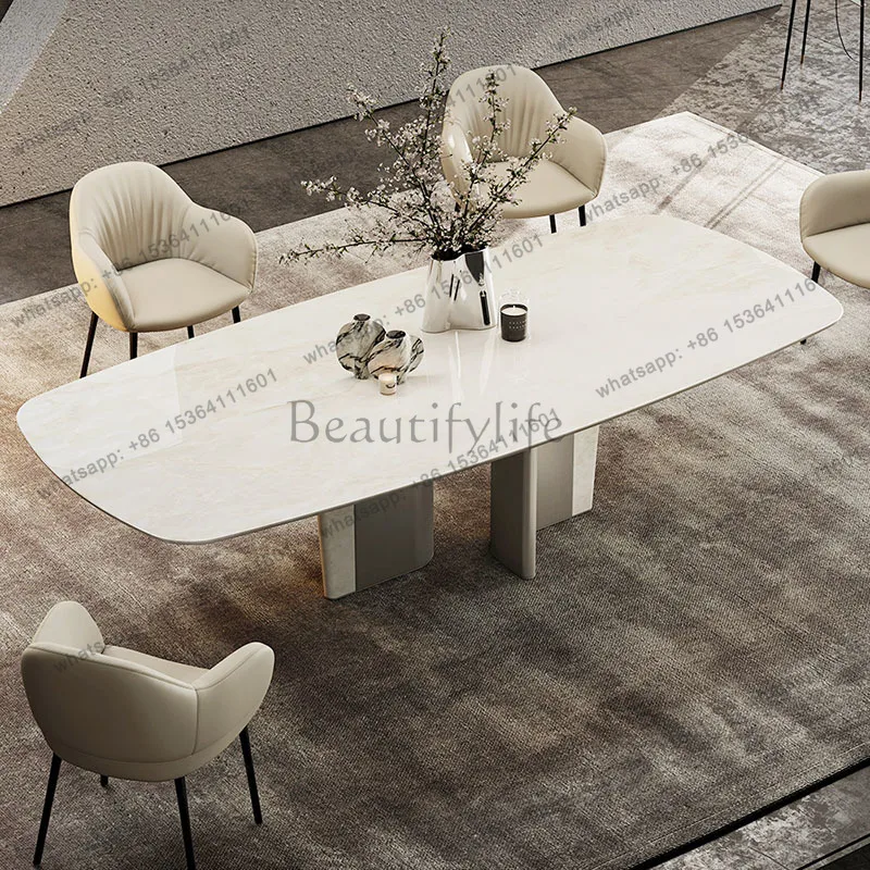 LSLuxury Restaurant Dining Table Space Saving Modern Center Dining Table Extending Reception Mesas De Comedor Kitchen Furniture