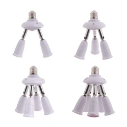 Convenient 2/3/4/5 in 1 E27 to E27 Base Extender Light Lamp Bulb Socket Adapter Adjustable Multiple Head Lamp Holder