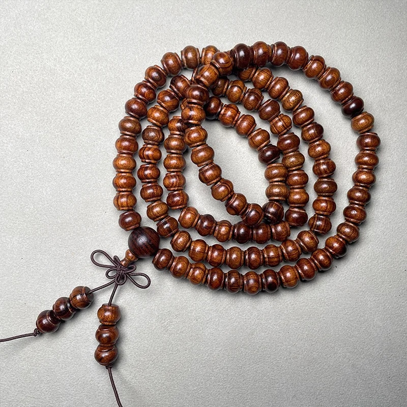 Natural Black Pear Chinese Lantern Rosary Buddha Beads Bracelet Unisex Huanghua Pear Wen Play Handheld Neck Hanging Hand String