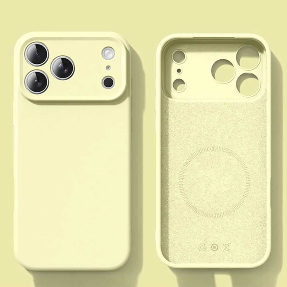 جديد السائل المغناطيسي سيليكون جراب هاتف آيفون 17 16 15 14 13 12 برو ماكس 16 زائد 17 برو 17 الهواء ل Magsafe لينة غطاء الوفير