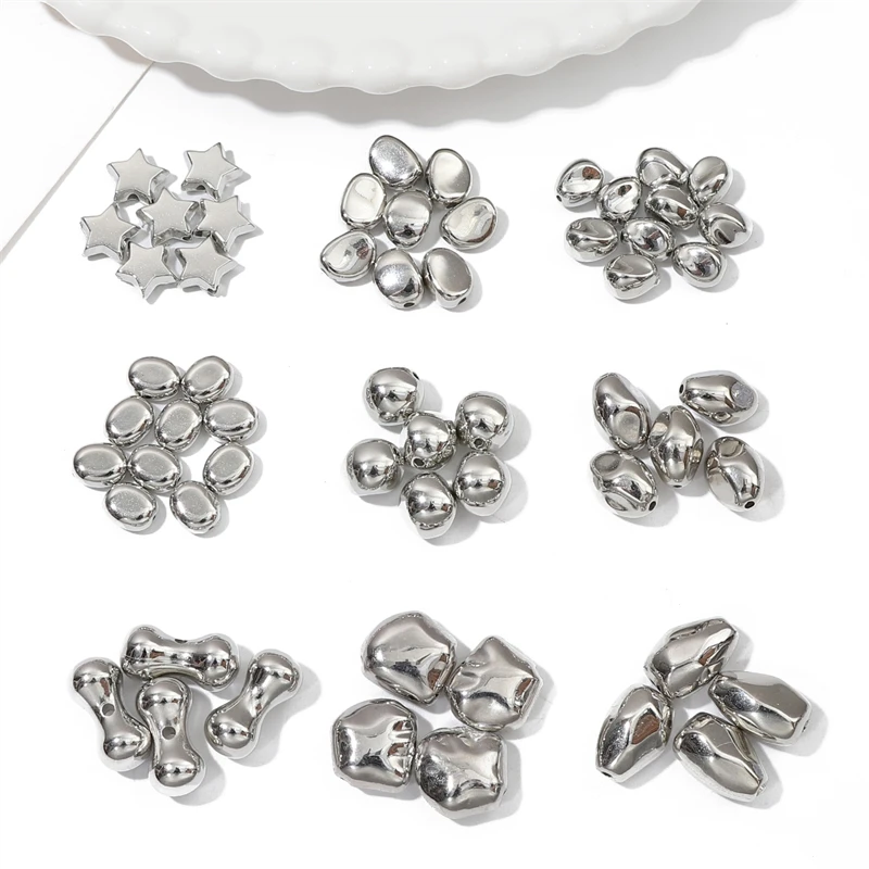 10/20pcs Rhodium CCB Loose Spacer Beads Cross Twisted Ellipse Beads Charm for Necklace Bracelet Earring DIY Jewelry Making