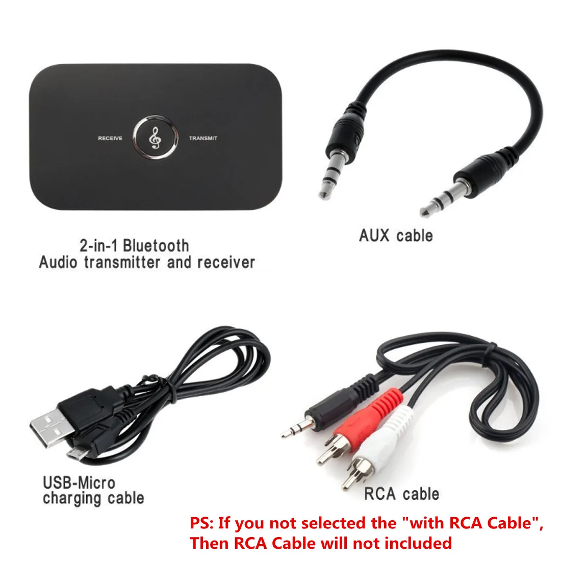 B6 2 IN 1 Bluetooth 5.3 Audio Transmitter Receiver 3.5mm AUX Jack RCA USB Dongle Music Wireless Adapter For Car PC TV Headphone