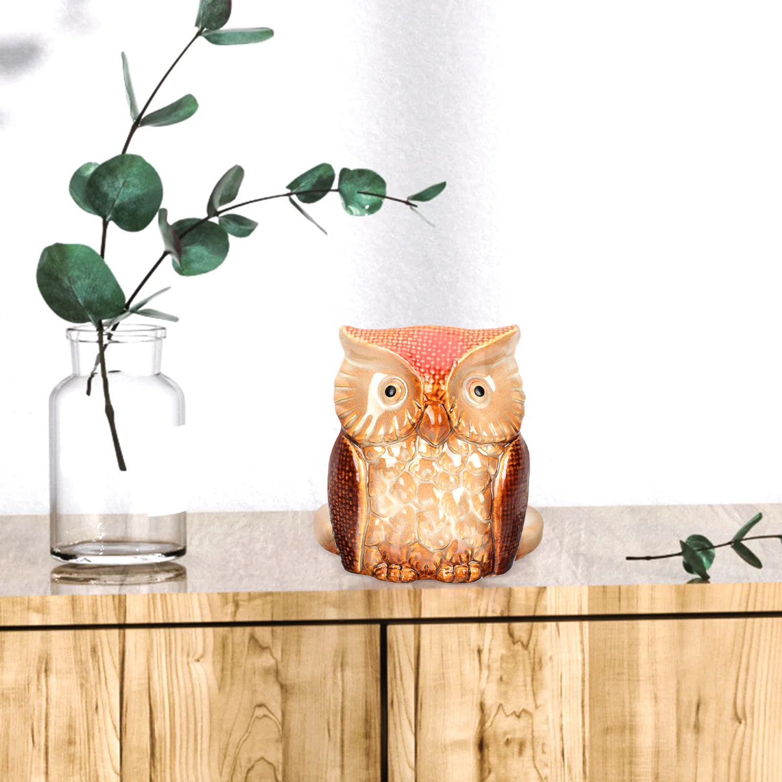 Owl Shaped Ceramic Roll Paper Stand Durable Creative Tissue Holder for Home Office Restaurant Roll Paper Stand