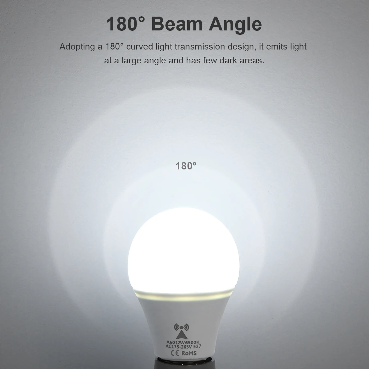 2PCS/Pack Smart E27 6500K Radar Motion Sensor LED Bulbs AC85V-265V Lamp Only Light Up at Night/Dark Energy-Saving