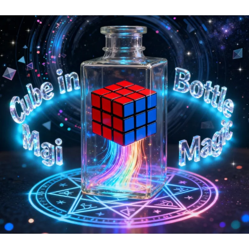 Professional Cube in Bottle Magic - Visual Vanish & Appear Illusion Gimmick for Close Up Street Performance Tricks Gift