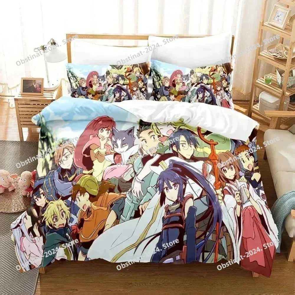 3D Cartoon Log Horizon Bedding Set Single Twin Printed With Pillowcase Bed Duvet Cover Soft Single Double Queen Super King Size