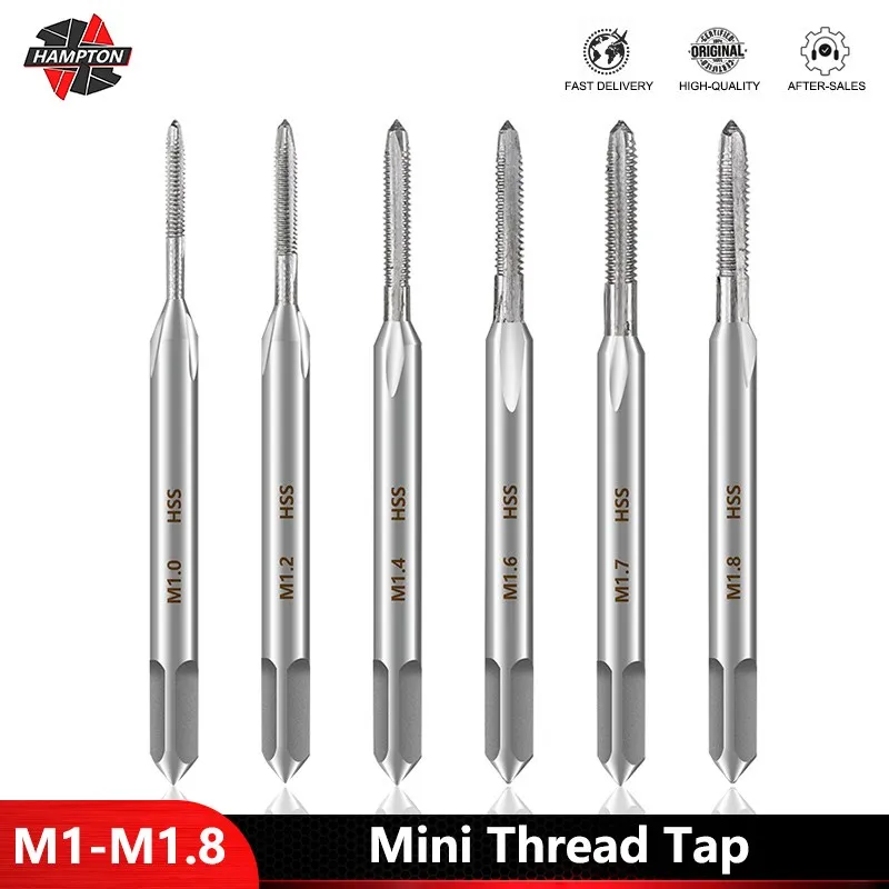 M1-M1.8 Mini HSS gwintownik 6542 metryczna wtyczka maszyny prosty rowek gwintownik narzędzi ręcznych