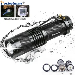 High lumen Mini LED Flashlight Q5 LED Torch Adjustable Focus Zoomable Pocket Light Lamp use 14500 and 18650 battery Give gift