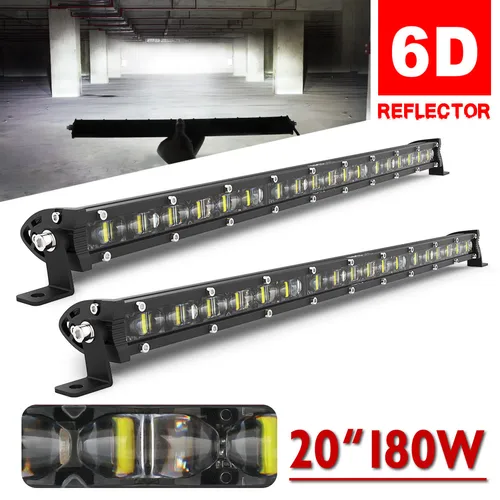 Barra de luz LED Ultra Strip 6D, 8 "", 14"", 20 "", lámpara antiniebla de conducción, luz de trabajo, barra Led 4x4 para motocicleta todoterreno, SUV, ATV, Tractor