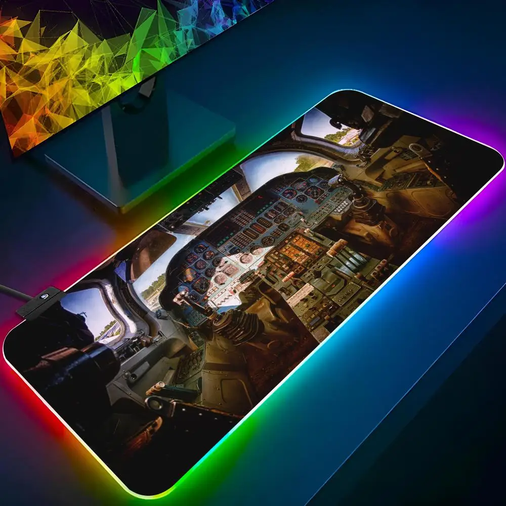 Tupolev Tu-22M3   Mouse Pad RGB Pc Gamer Keyboard LED Glowing  Rubber Gaming Computer Mause pads Cute Cartoon Gaming Computer cs